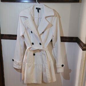 A. Byer White Pea Coat Double-Breasted Classic